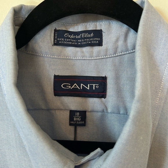 Gant Mens Classic Oxford Casual Half Sleeve Button Down Size 18 - Picture 5 of 7